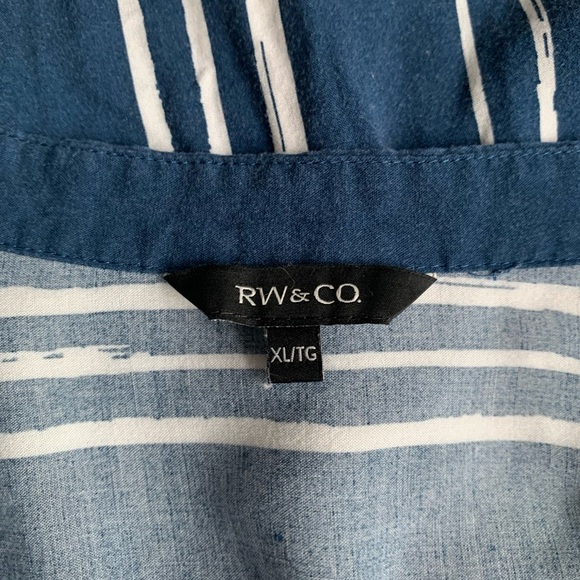 RW&CO. Blouse Blue & White size US XL - Picture 2 of 6